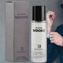 عطر ادکلن مینی 30 میل  mini Rovena Black Woods - روینا - رونا بلک وودس( مشکی) رایحه ادکلن هی وود سیلور ویند وود-He Wood Silver Wind Wood